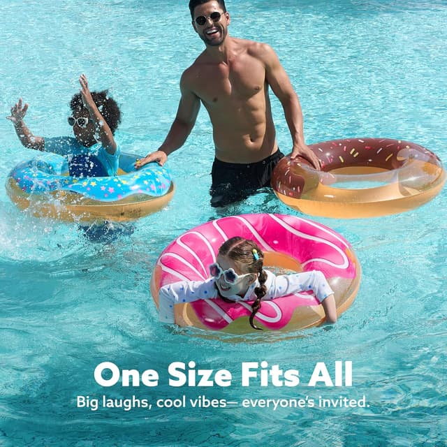 Detalle de JOYIN 82.5cm Inflatable Swimming Rings 3-Pack (Donut design) for Kids and Adults