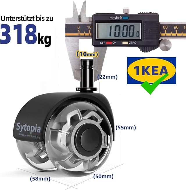 Detalle de Sytopia ruote per sedia da ufficio 10 x 22 mm