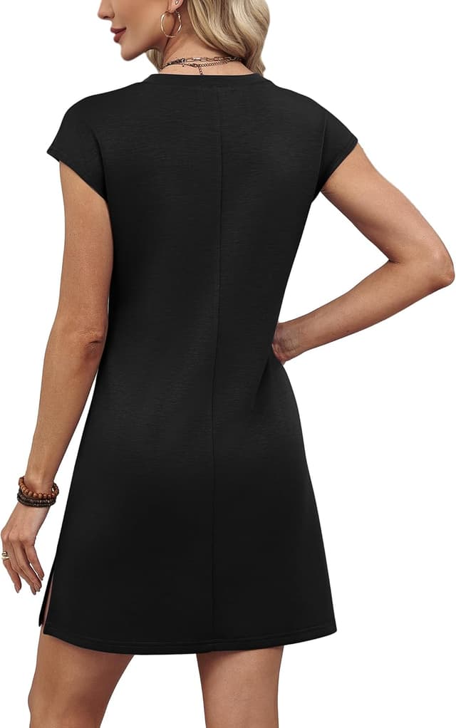 Detalle de Sampeel Women’s 2026 Summer Sundress Casual Cap Sleeve Dress for Beach & Travel