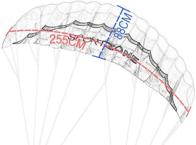 Detalle de Kwasyo Force cometa 2,5 m doble línea