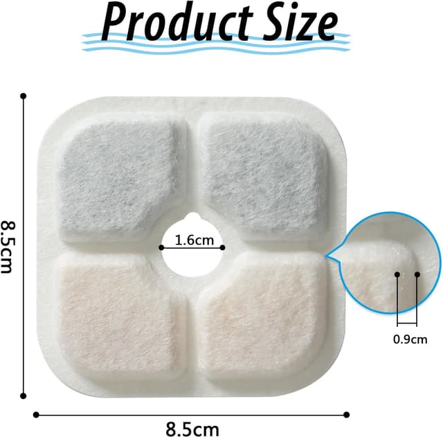 Detalle 2 de Filtres de rechange Fontaine à eau pour chat – 4 paquets compatibles 2,5 L
