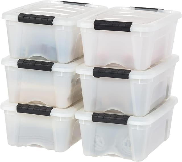 Detalle de IRIS USA 13 QT Plastic Storage Box Pearl