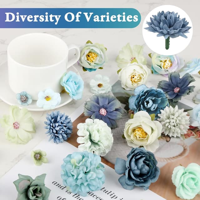 Thumbnail 5 de zhufubao 40 Stück Kunstblumen 2,5–5 cm