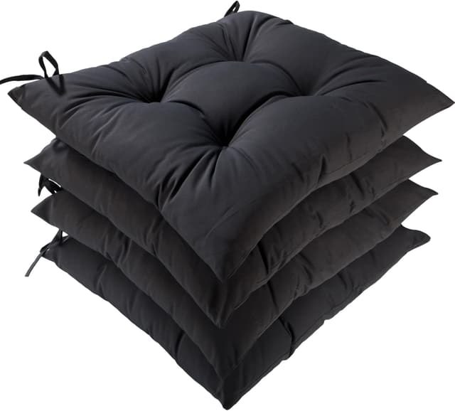 Detalle de HAMO Garden Chair Cushions (Set of 4) Outdoor Seat Pads, 45x50 cm, Graphite