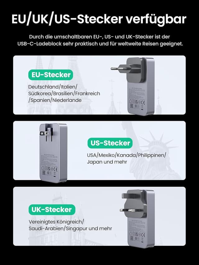 Thumbnail 4 de UGREEN Nexode Pro 65W Ladegerät — 3‑Port USB‑C
