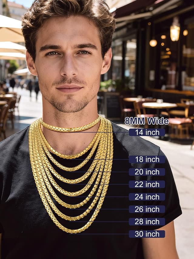 Detalle de Bandmax Venezianer Halskette aus 316L Edelstahl (Vario-Breite/Optionen), Herren & Damen, ohne Anhänger