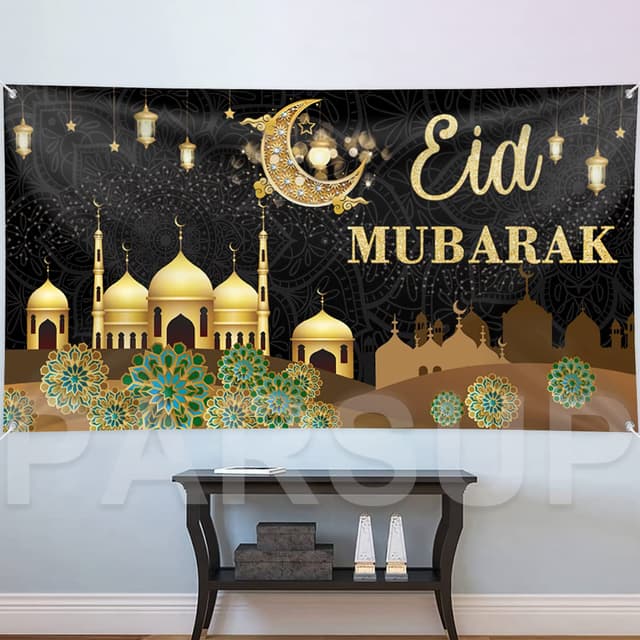 Thumbnail 3 de PARSUP Eid Mubarak Decorations Backdrop 200 x 110 cm