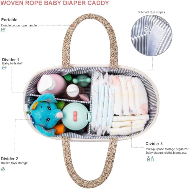 Thumbnail 2 de YeaYee Baby Windel Caddy Organizer 36,1 x 22,1 x 18 cm