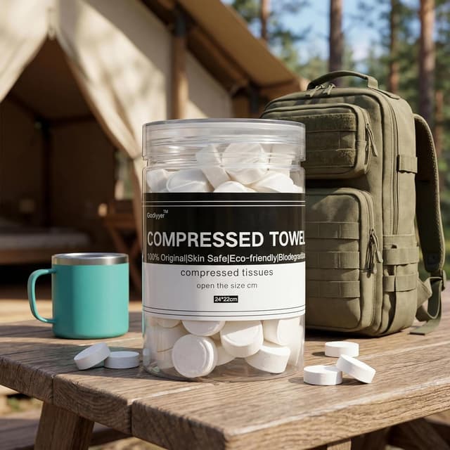 Thumbnail 4 de 100pcs Compressed Towels disposable travel wipes 🧻