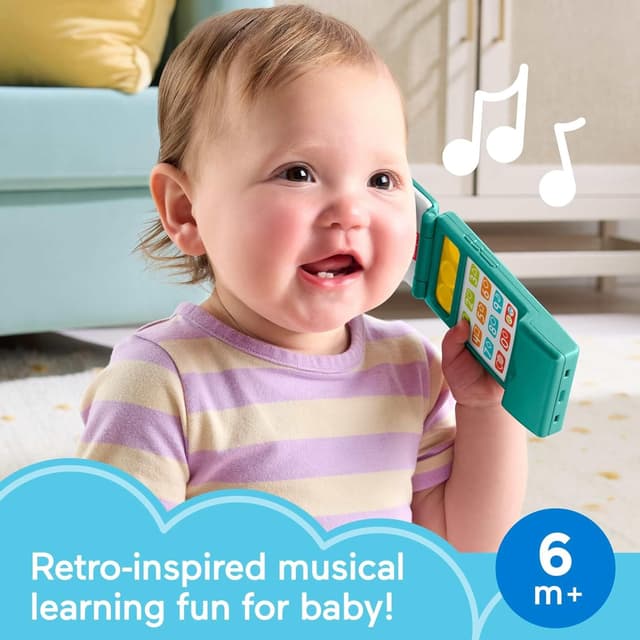 Detalle de Fisher-Price Laugh & Learn flip phone toy (JMM31) with multilingual play