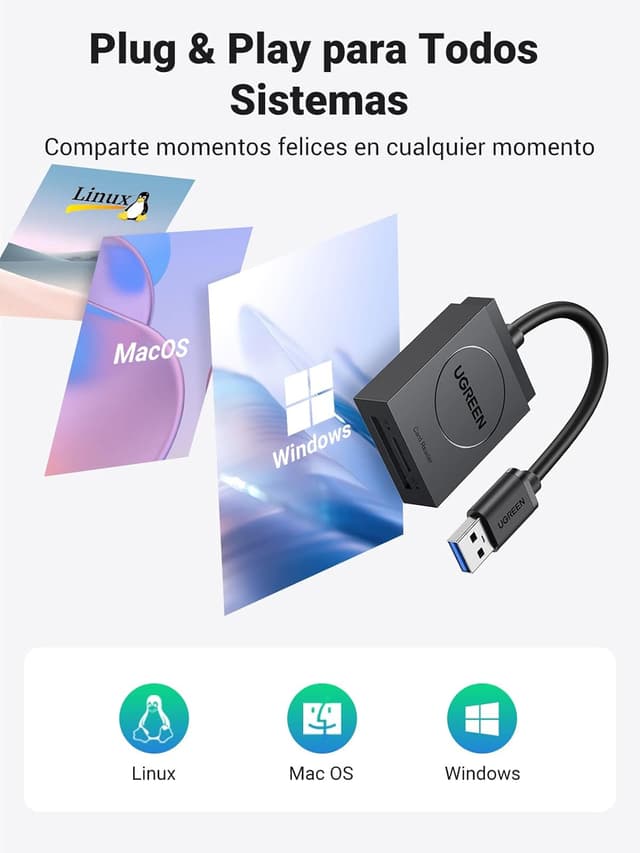 Thumbnail 6 de UGREEN USB 3.0 Lector de Tarjetas SD y Micro SD 📸