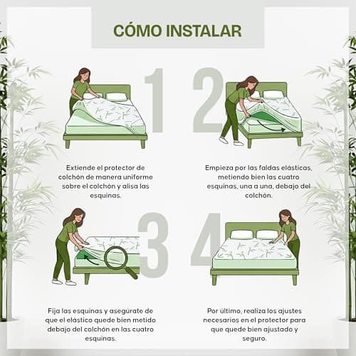 Thumbnail 6 de Utopia Bedding Protector de colchón impermeable 135 x 190 x 30 cm de viscosa (Oeko-Tex)