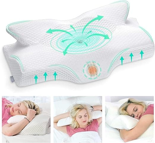 Imagen de Elviros Almohada Cervical Viscoelástica 💤 Soporte Cuello Ergonómico en OfertitasTOP