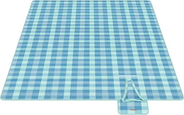 Detalle de SONGMICS Coperta da Picnic 300 x 200 cm pieghevole con 4 picchetti antivento, fondo impermeabile verde e blu GCM012Q03