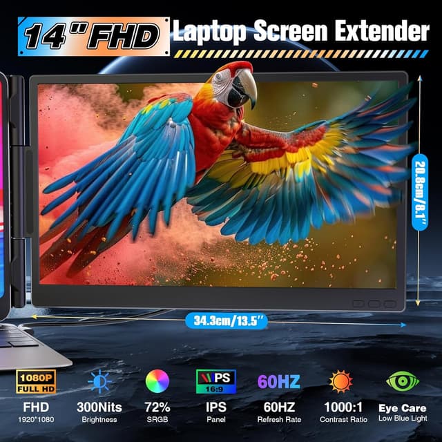 Detalle de Miesebe 14" Laptop Screen Extender 1080p