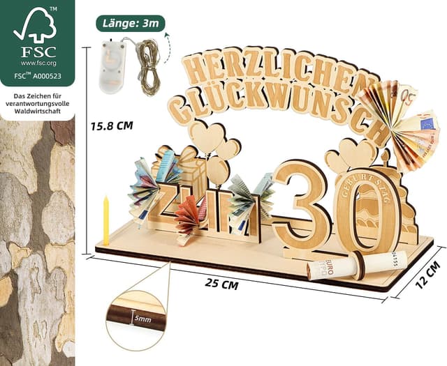 Thumbnail 4 de Giftota Original 30 Geldgeschenk mit LED