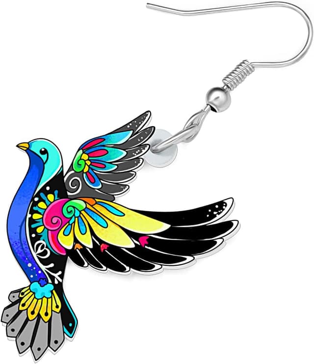 Detalle 2 de YAYAKO aretes paloma acrílico ligero