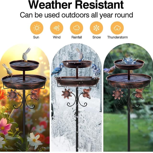 Thumbnail 6 de 45In Vintage Bird Feeder with Bath