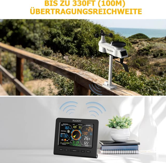Thumbnail 2 de Radioddity Raddy WF-100C Lite stazione meteo WiFi 13-in-1 con sensore esterno e app