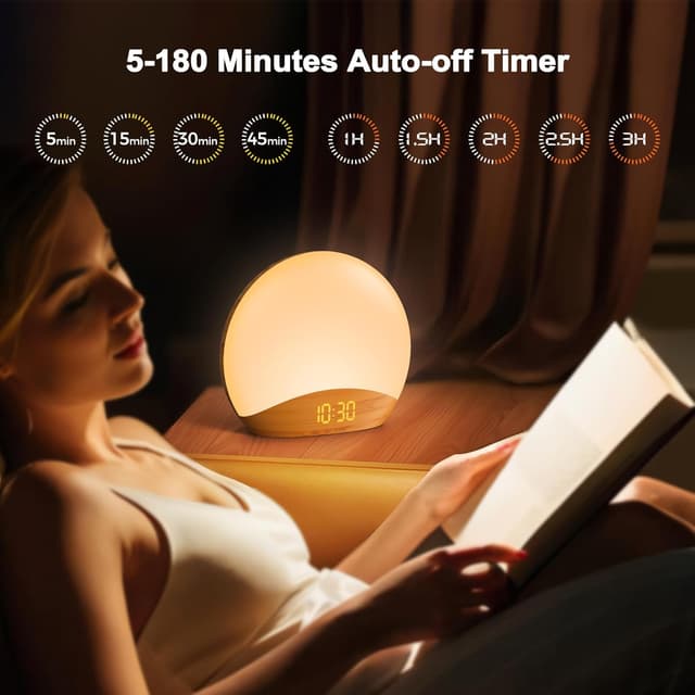 Thumbnail 6 de REACHER Wood Wake Up Light Alarm Clock with Sunrise Simulation, White Noise & Night Light
