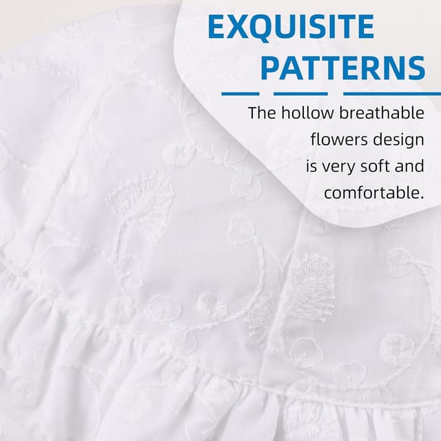 Detalle de XIAOHAWANG Baby Sommerhut Mädchen mit UV-Schutz, Baumwolle – mit Schleife & Bindebändern