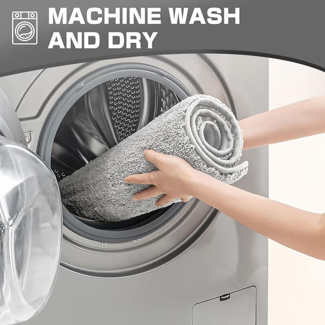 Detalle 2 de wyewye Microfibre Bath Mat (2cm super thick), Light Grey 50x80cm