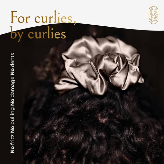 Detalle de Curlfriend XL London Fog Silk Scrunchies for Women (Oversized Mulberry Silk Hair Ties)