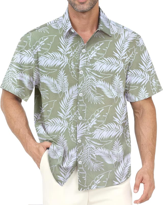 Detalle de Chemise hawaïenne homme Gavliuu à manches courtes imprimé tropical