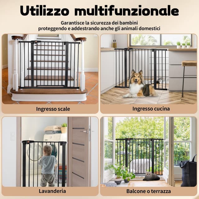 Thumbnail 2 de LAOYE cancelletto per bambini 92 cm regolabile 75–124 cm 🚪