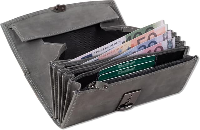 Detalle 1 de Woodland KELLNERBÖRSE Profi-Modell Büffelleder Geldbörse