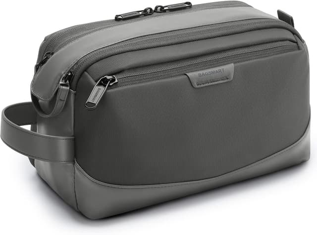 Detalle de BAGSMART men’s toiletry bag (dopp kit) – water-resistant travel wash bag in grey