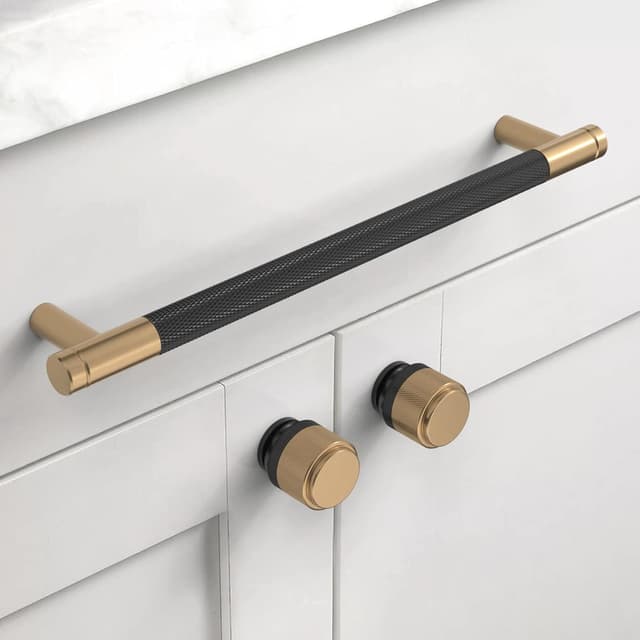 Thumbnail 4 de Schrankgriffe Schwarz-Gold 10 Stück, 192 mm Lochabstand