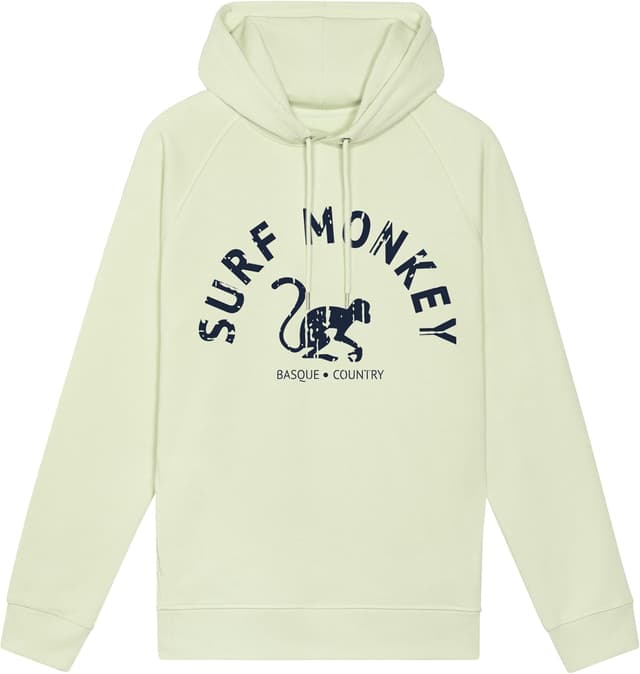 Detalle de Surf Monkey Hoodie écologique à capuche en coton biologique GOTS (85% coton bio, 15% polyester recyclé)