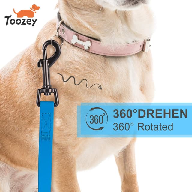 Detalle de Toozey Wasserdicht Schleppleine für Hunde (5–20 m) – robuste Trainingsleine mit Handschlaufe, Karabiner und wetterfester Ausführung in Blau