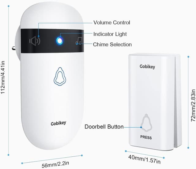 Thumbnail 6 de Self-Powered Wireless Doorbell with 52 Chimes 📮