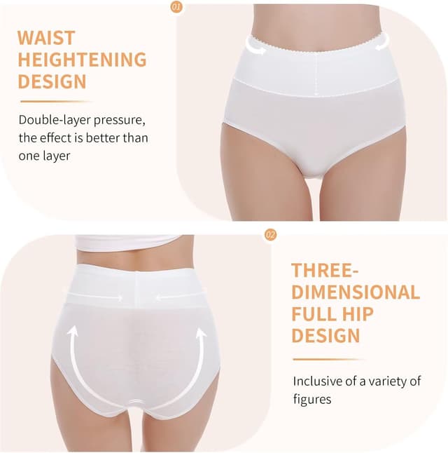 Detalle 2 de NUOZA Damen-Slips im 5er Pack mit hoher Taille aus Baumwolle