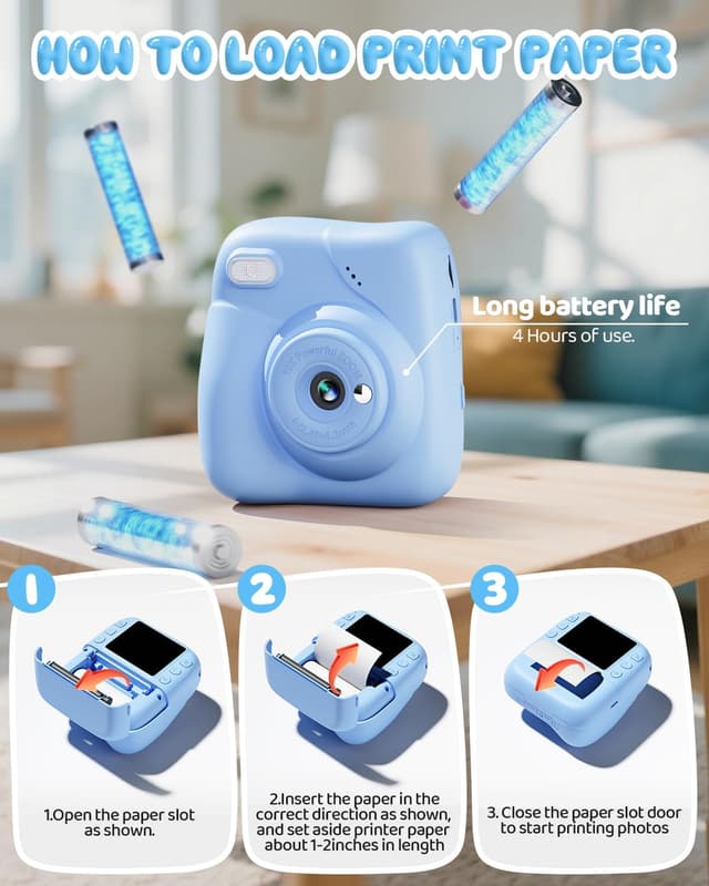 Detalle de CAMCLID Kids Camera Instant Print 1080P
