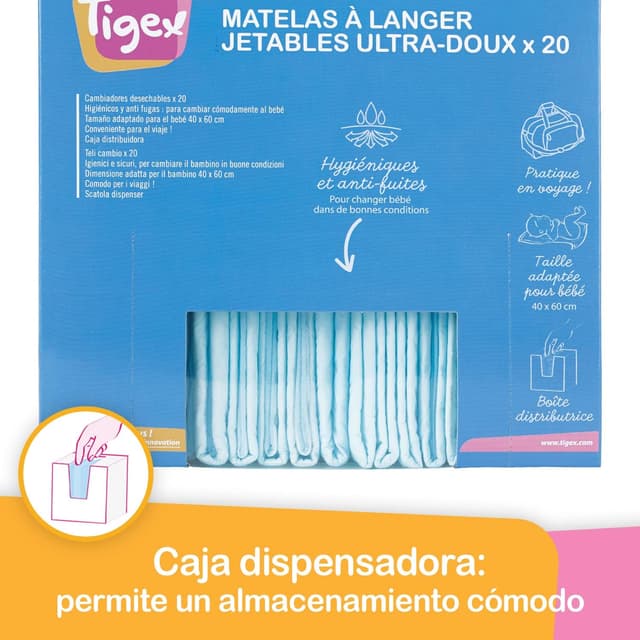 Thumbnail 4 de Tigex Cambiador Desechable para Bebé | 20 unidades 🍼