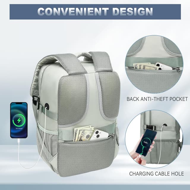 Detalle 2 de Lossga Ryanair cabin bag 40x30x20 (24L) underseat travel backpack with TSA-style security unfolding and USB charging port