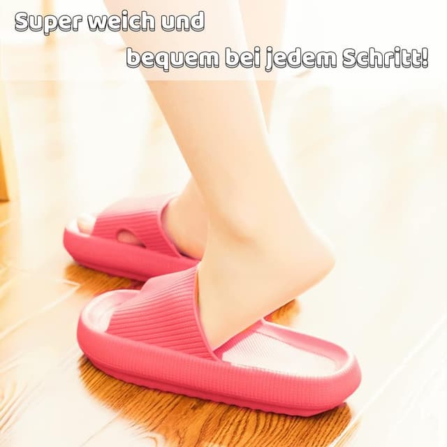 Detalle 2 de Sumvov Cozyslides Original Damen Schlappen aus 100% EVA – rutschfeste Badeschuhe & Hausschuhe