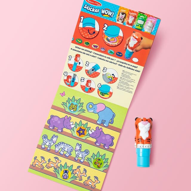 Detalle 2 de Melissa & Doug Sticker Wow Stempel-Set Tiger mit 300 Stickern