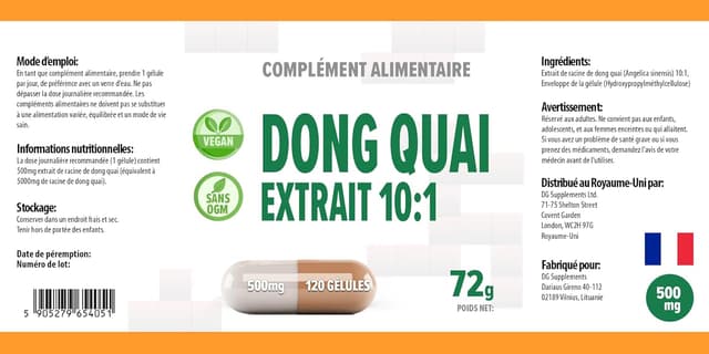 Thumbnail 5 de Hepatica Dong Quai 5.000 mg Äquivalent (10:1 Extrakt, 500 mg) – 120 vegane Kapseln