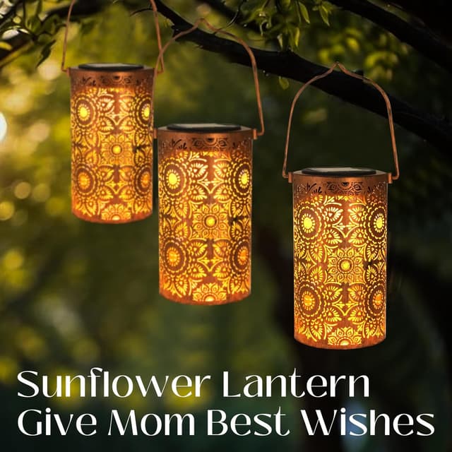 Detalle 2 de Sunflower solar lanterns 7.1 inch hanging
