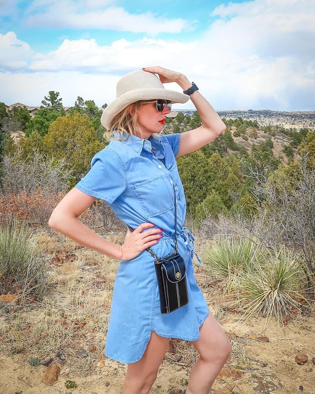 Detalle de S-ZONE RFID Blocking 6.7 Inch Phone Purse Small Crossbody Bag – PU Leather Cellphone Wallet