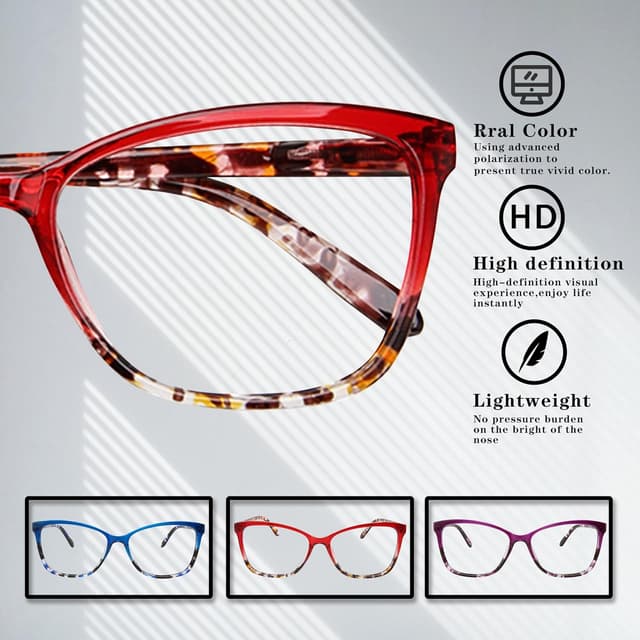 Detalle 2 de Dolarosey Blue Light Reading Glasses 3 Pack