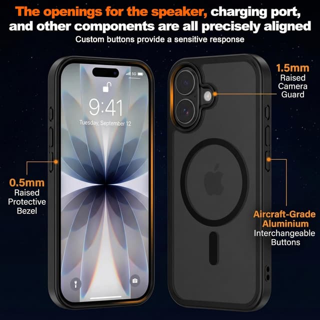 Detalle de Seaflar Custodia Ultra Sottile e Antigraffio per iPhone 17 con protezione antishock e foro per laccetto