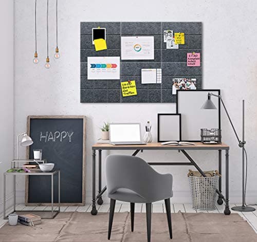 Detalle de Uoisaiko Felt Board Tiles 30×30 cm, Pack of 6