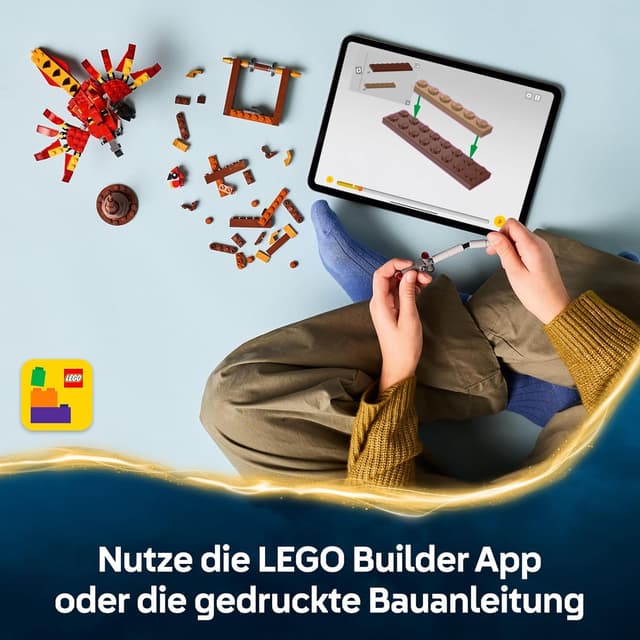 Detalle 2 de LEGO Harry Potter 76448: Dumbledores Phönix Fawkes (Sprechender Hut, Gryffindor-Schwert & Baby Fawkes)