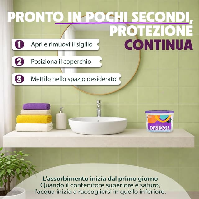 Detalle de DRYBOSS Pack da 10 deumidificatori per armadio con cristalli di sale antiumidità e antimuffa