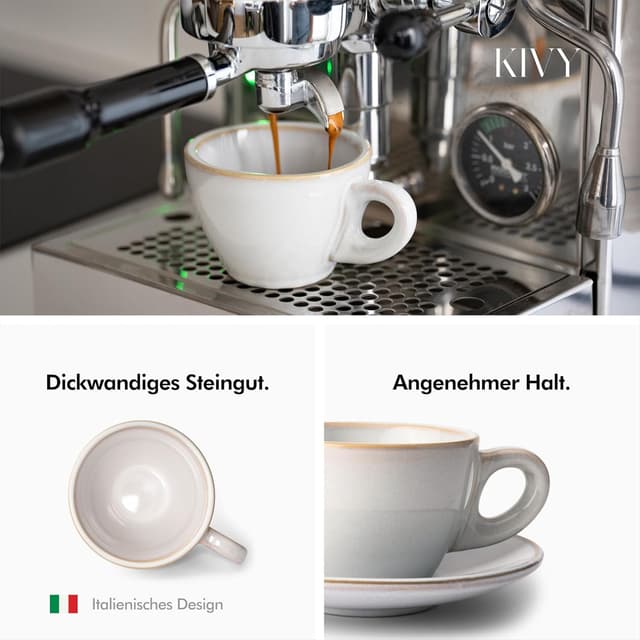 Thumbnail 1 de KIVY Cappuccino Tassen Set 4x180 ml Groß Grau